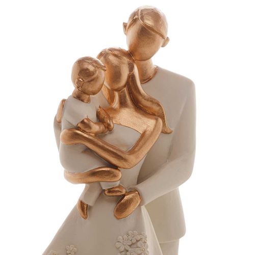 Família Decorativa 9x7x20cm em Resina Gold Rojemac