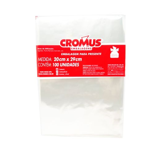 Saco incolor 100 unidades 20x29cm Cromus Embalagem