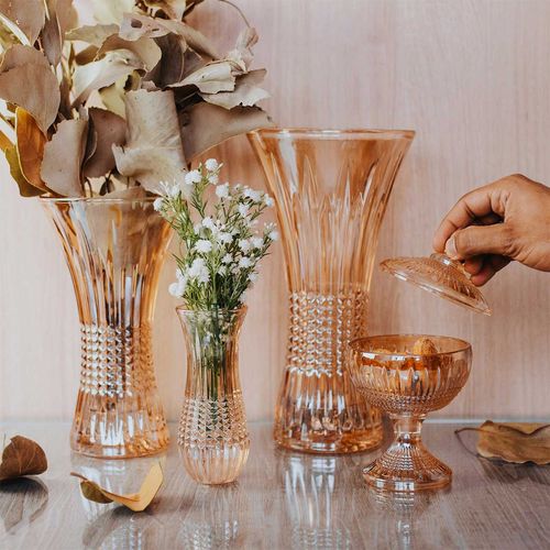 Vaso de cristal âmbar Queen 6x15cm Rojemac