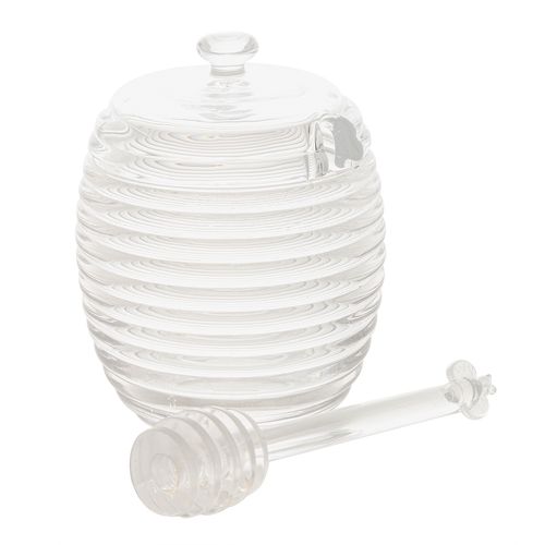 Meleira de Cristal com Tampa e Pegador Colmeia 210ml Lyor