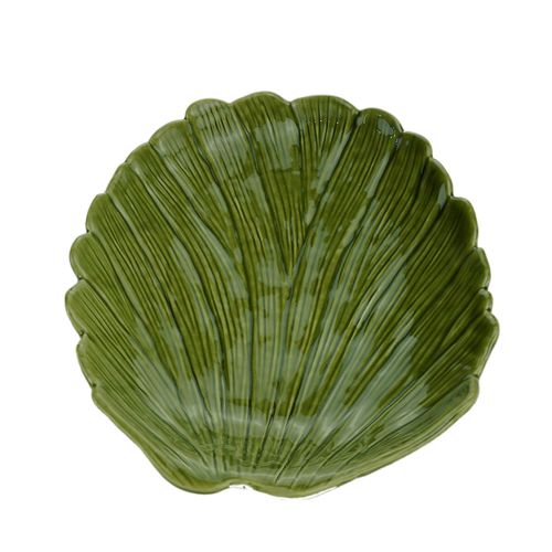 Folha de cerâmica verde 23x20x4cm Lyor
