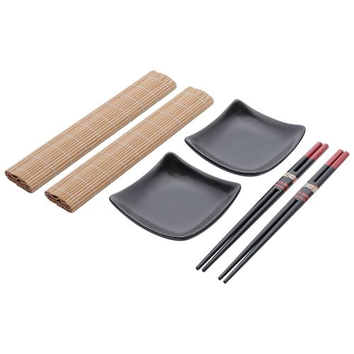 Conjunto para sushi de bambu e cerâmica sendai 6 peças Lyor Coliseu Presentes