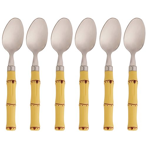 Jogo de Colher de Inox C/ Cabo de Plástico 6 Peças 18cm Lyor