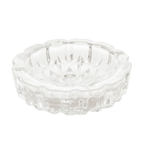 Cinzeiro Redondo C/ Alto Relevo 15cm em Vidro Lyor