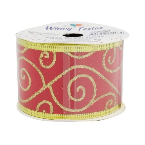 Fita Natalina Decorativa 5cmx2,7m Rio de Ouro