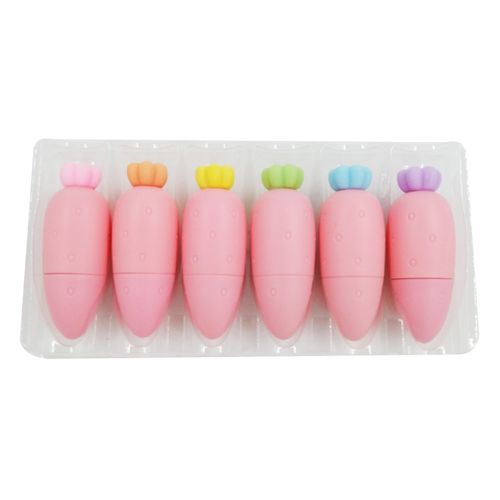 Conjunto de Marca Texto Strawberry 6 Peças 5,5x2cm em Plástico Michael Judi