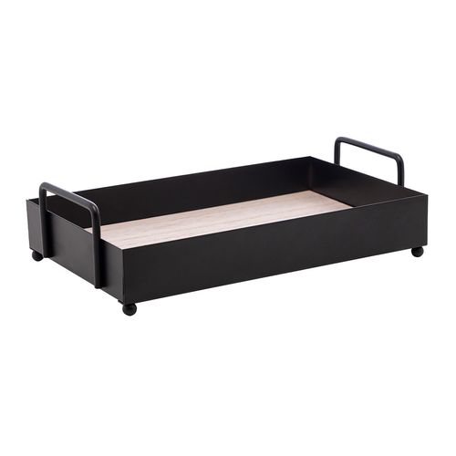 Bandeja Decorativa C/Alça 21,5x13cm em Metal e MDF Lyor
