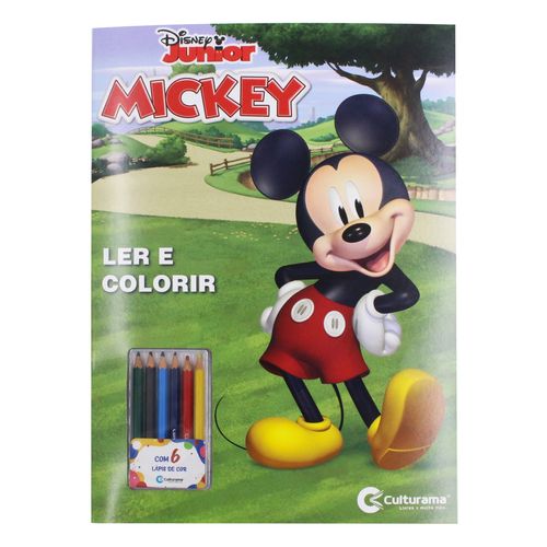 Livro Gigante Infantil P/ Colorir Tema: Mickey  C/ 6 Lapis de Cor 16 Paginas Culturama Editora