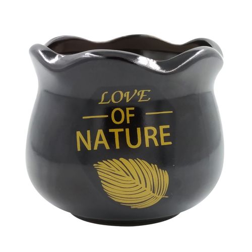Vaso Love of Nature Decorativo 10x9cm em Cerâmica Golden Rio