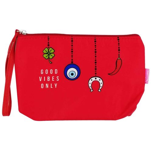 Nécessaire Good Vibes Only 13,5x20cm em Poliéster Qualis Importado