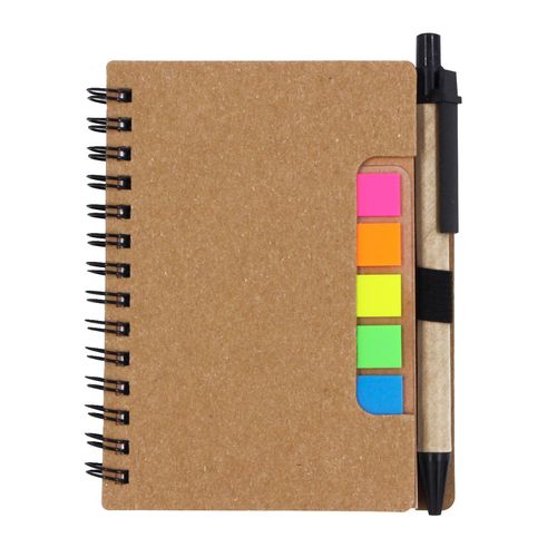Bloco de Anotação 10x13cm C/ Marcadores de Página + Caneta