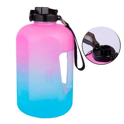 Garrafa Degradê C/ Alça + Frases Motivacionais 3700ml em Plástico Golden Rio
