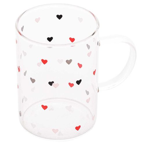 Caneca Corações 200ml em Vidro