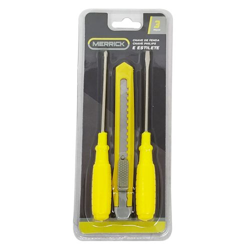 Kit Ferramentas 3 Peças em Metal Merrick