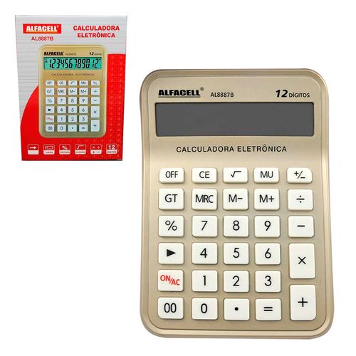 Calculadora Eletrônica de Mesa 12 Dígitos 21,3x15,3x4,2cm Imporiente