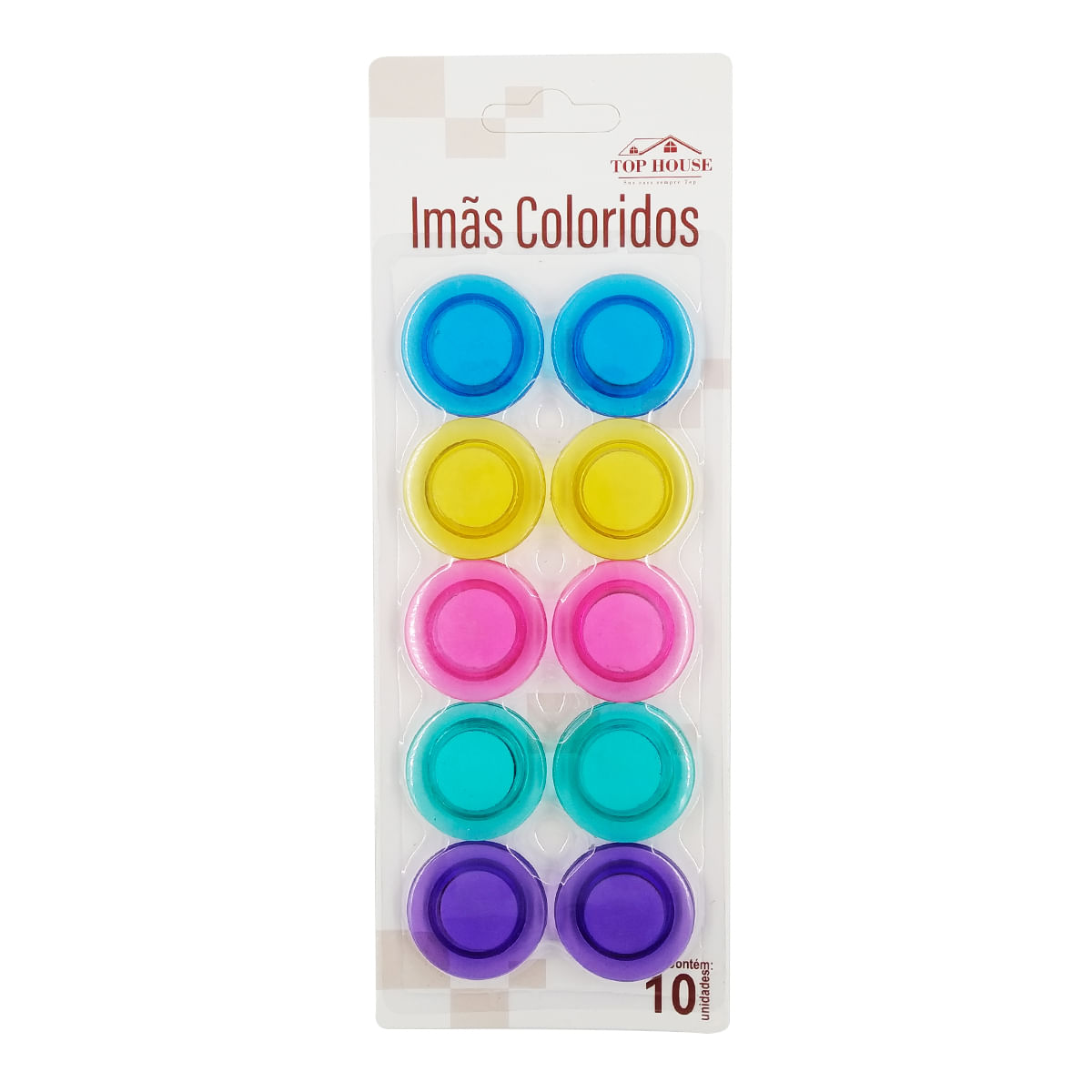 10 Imãs Prendedor Magnético Redondo Geladeira Mural Colorido