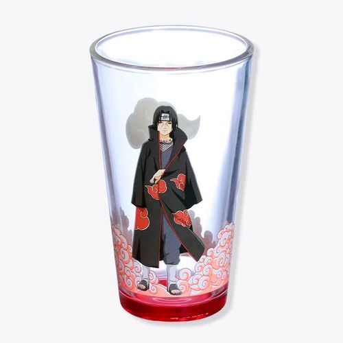 Copo de Vidro Naruto Akatsuki 500ml C/ Cofre em Alumínio Zona Criativa