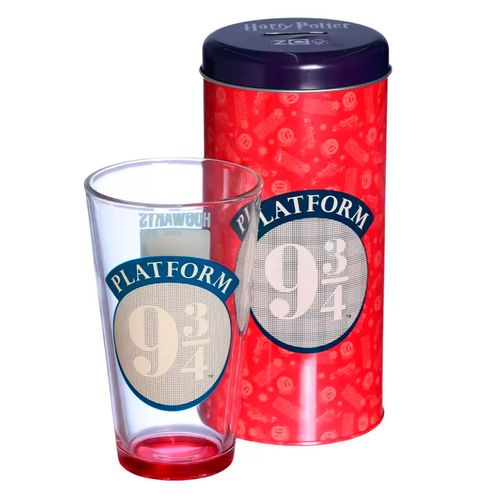 Copo de Vidro 500ml Harry Potter C/ Cofre em Aço Inox Zona Criativa