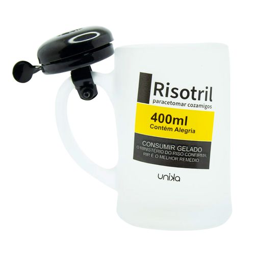 Caneca Campainha Risotril 400ml em Vidro Unika