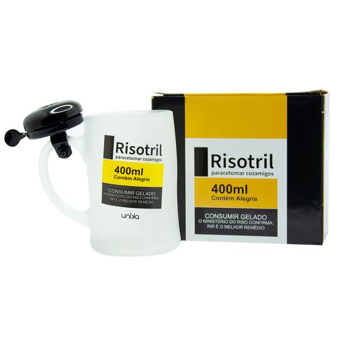 Caneca Campainha Risotril 400ml em Vidro Unika