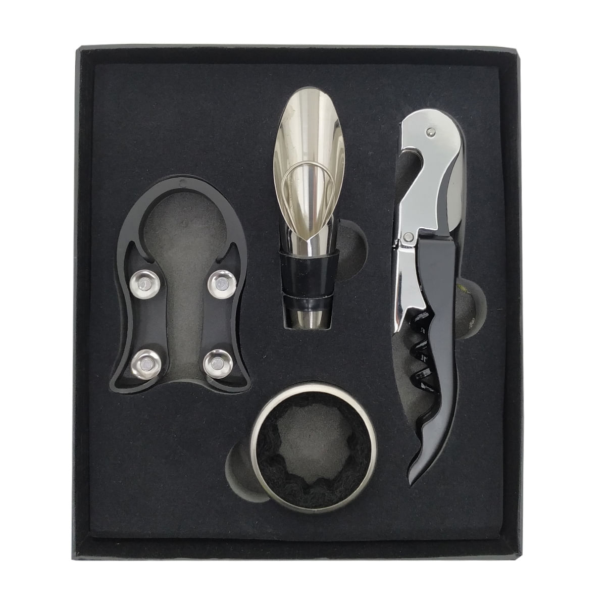 Kit Vinho 4 Peças em Metal Livon