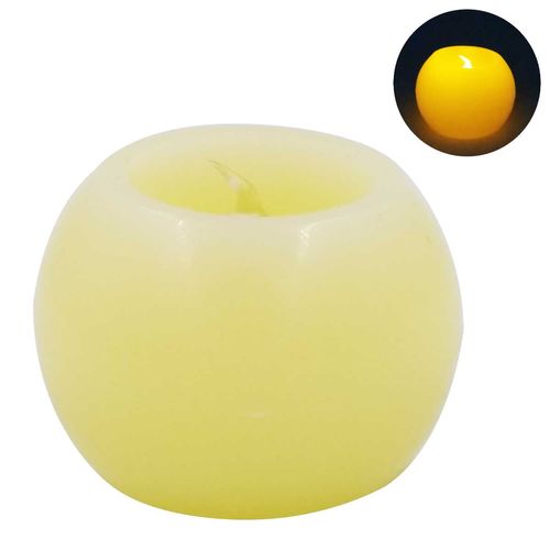 Vela de Cera C/ LED Branco Quente 5x6cm Rio de Ouro