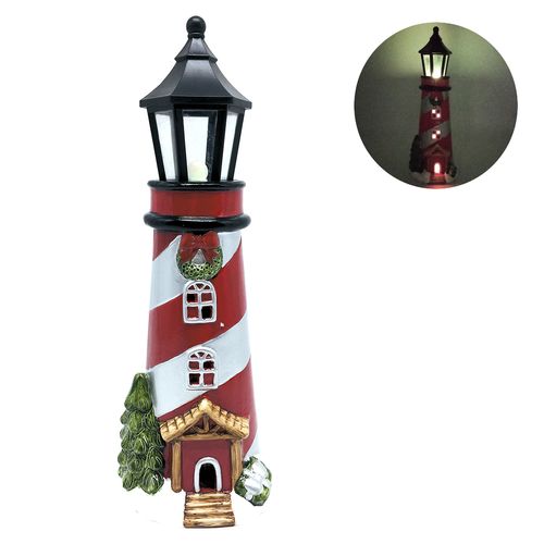 Farol Casa Listrada C/ LED 30x11cm em Cerâmica Fartex