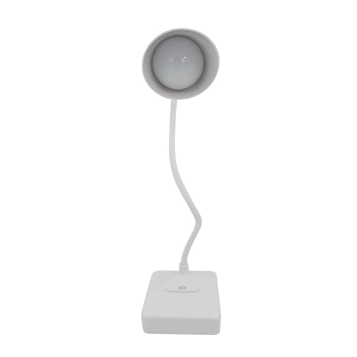 Luminária de Mesa USB em Plástico Branco BCT7 Comercio