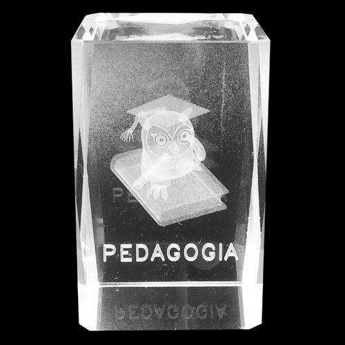 Cubo Profissão Decorativo Pedagogia 5x8cm em Vidro Forbees