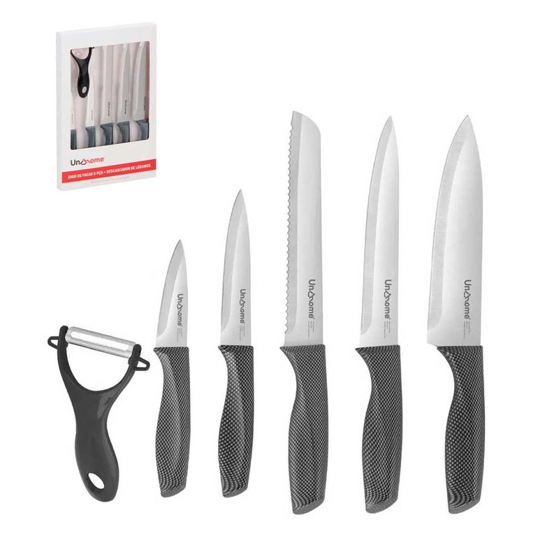 Jogo Kit Facas Cozinha Churrasco Chef Cerâmica Inox 6 Peças