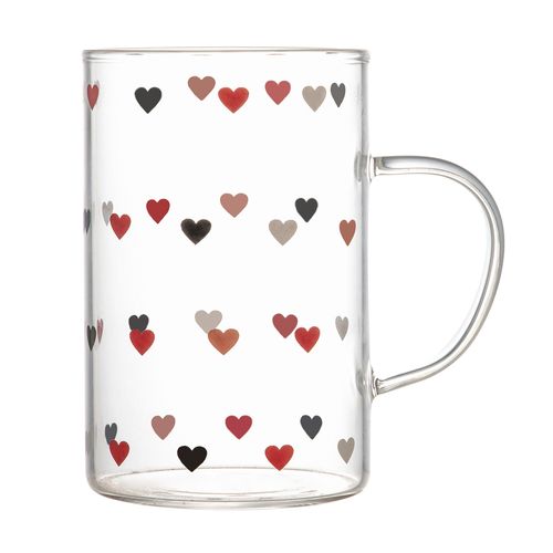 Caneca Coração 280ml em Vidro Lyor