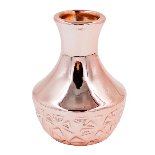 Vaso Decorativo Metalizado 9,5x7cm em Porcelana Youbai