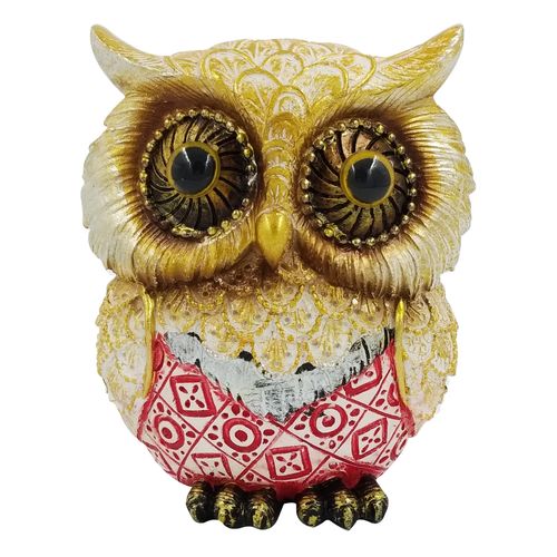 Coruja Decorativa 11x9cm em Resina Youbai