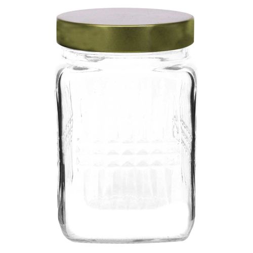Pote com tampa metalizada 950ml 10x15cm Casa Ambiente