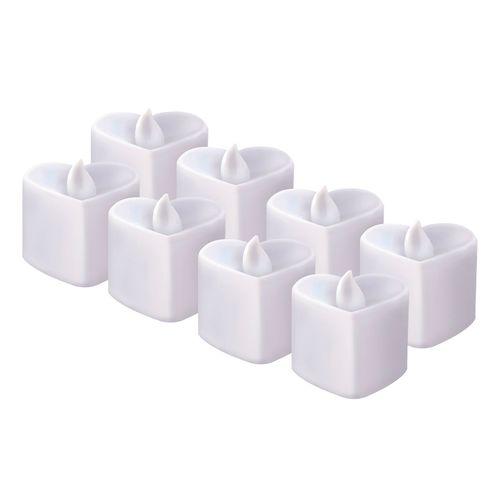 Jogo de Velas LED Decorativas Coração 4cm 24 Peças em Plástico Charti
