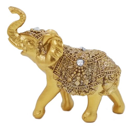 Elefante Decoratico C/ Glitter 9,5cm em Resina Youbai