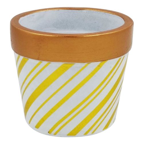 Vaso Cachepot Decorativo 9x8cm em Cerâmica Inter Ponte
