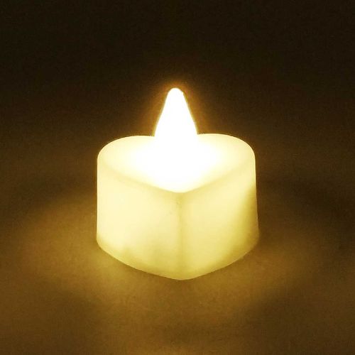 Jogo de Velas LED Decorativas Coração 4cm 24 Peças em Plástico Charti