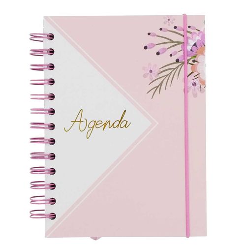 Agenda Permanente Rosa 160 Folhas 19x14cm em Papel Interponte