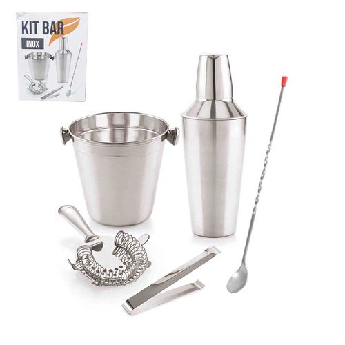 Kit Bar 5 Peças em Aço Inox Livon