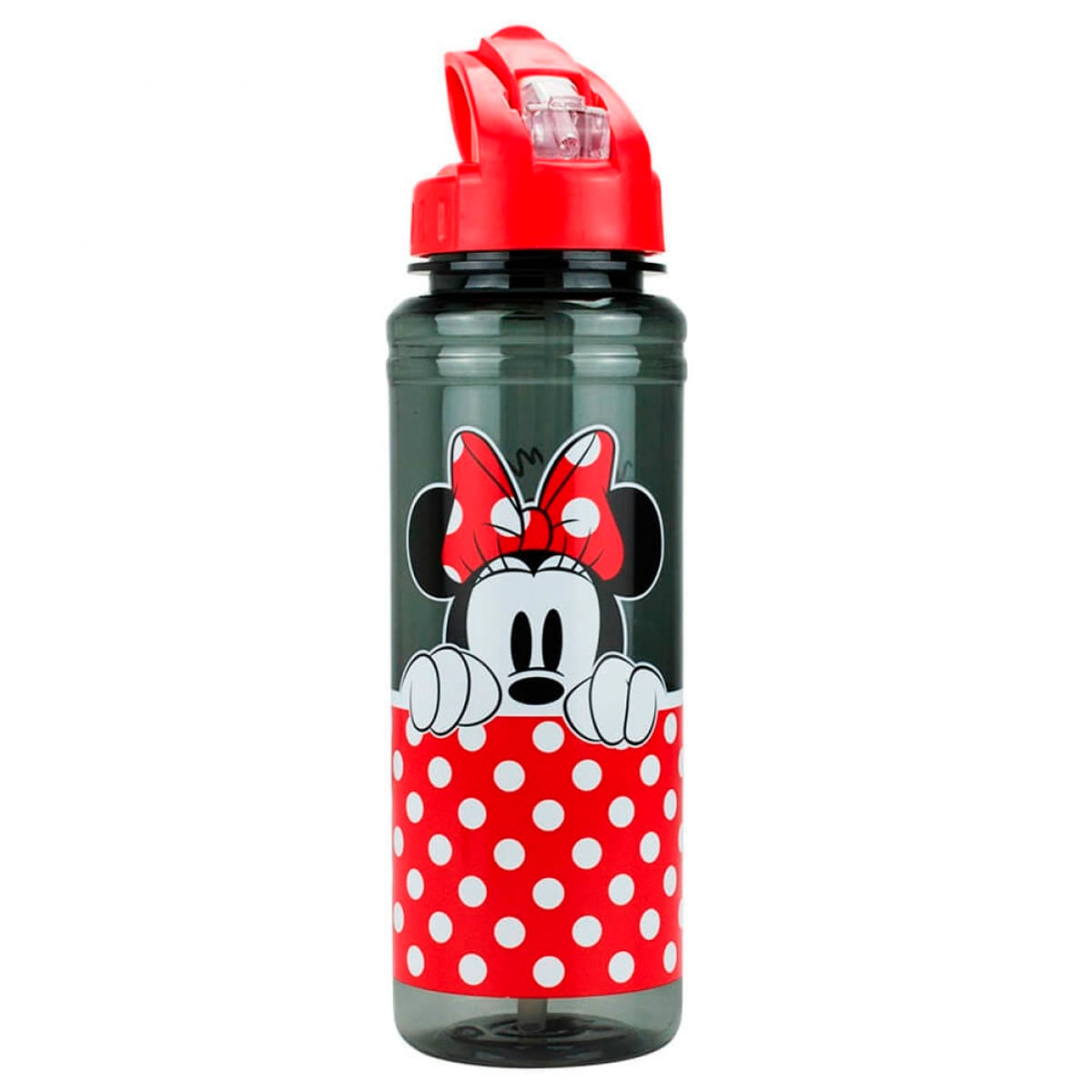 Garrafa C/Canudo Minnie Mouse 700ml em Plástico Taimes