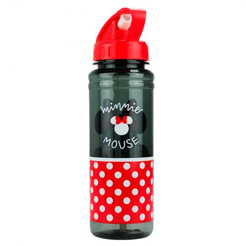 Garrafa C/Canudo Minnie Mouse 700ml em Plástico Taimes