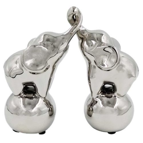 Elefante Decorativo 2 Peças 15,5x6xcm em Cerâmica Bom Years