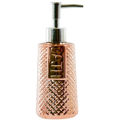 Porta Sabonete Liquido 360ml em Cerâmica Rose Gold Rio de Ouro
