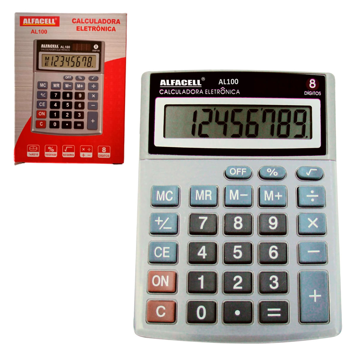 Calculadora Eletrônica de Mesa 8 Dígitos 14x10cm Imporiente