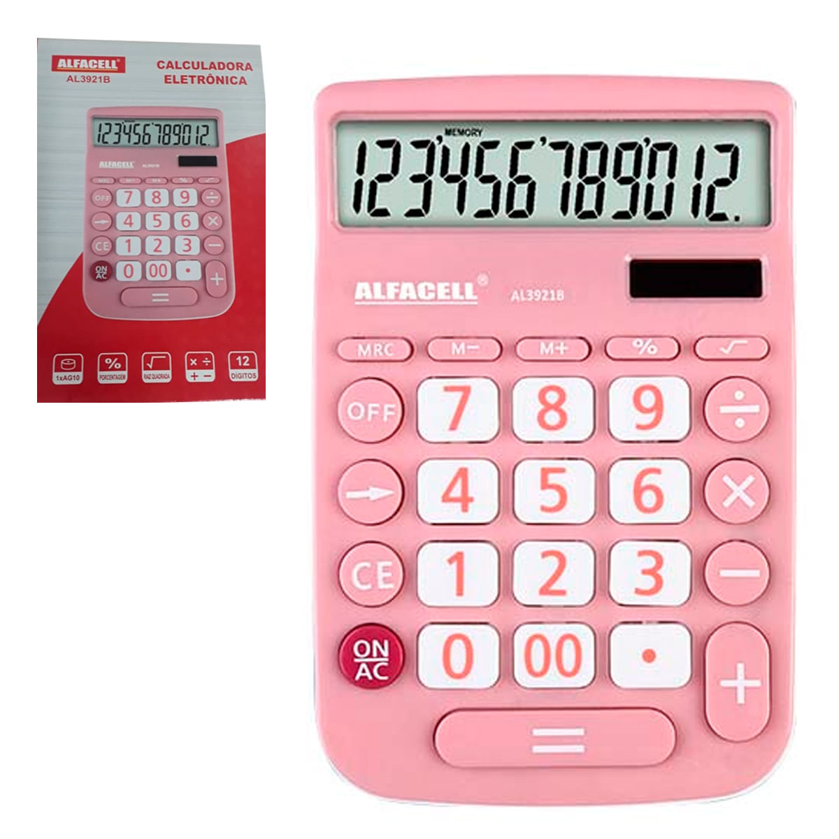 Calculadora Eletrônica de Mesa 12 Dígitos 16x11cm Imporiente