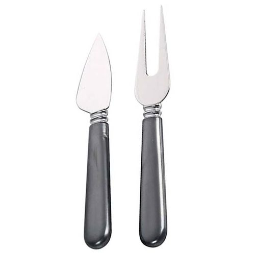 Conjunto P/ Queijo Preto Perolado 2 Peças em Aço Inox Hauskraft