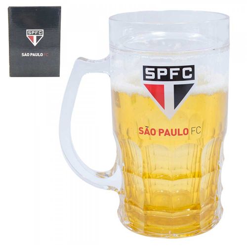 Caneca  Chopp C/ Gel Térmica São Paulo 400ml em Plástico Mileno