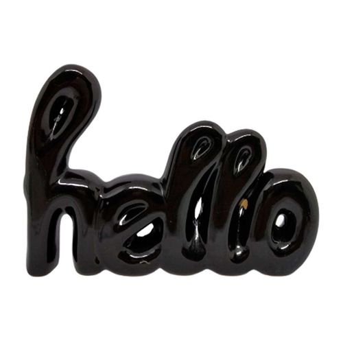 Palavra Hello Decorativa 13x9cm em Cerâmica Interponte