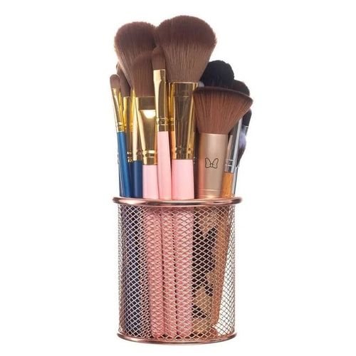 Porta Lápis/ Caneta/ Objetos em Metal Rose Gold  Interponte